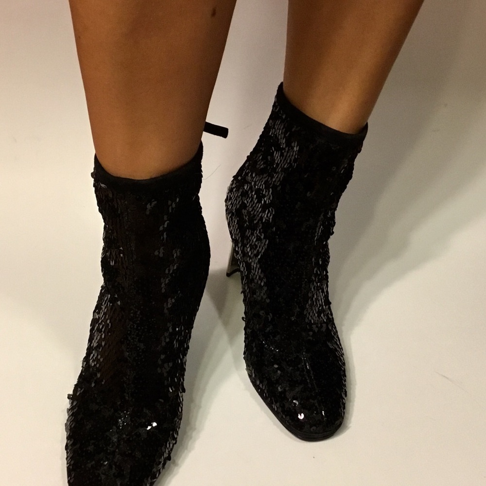 Giuseppe Zanotti Ruggente Sequin Booties in Black - Picture 5 of 8